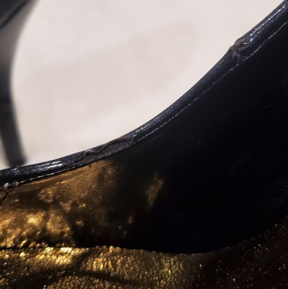 Fahrenheit Women's Gold Studded Pumps Dark Blue Size 7.5 - Picture 9 of 10